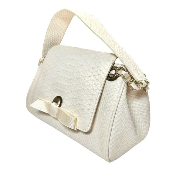 Banana Republic | Women | Vintage Cream Cow Leather Snake Textured Mini Handbag - Picture 3 of 16